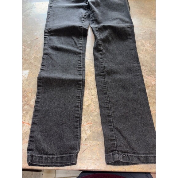 Zara Trouser Pants Womens Medium Black Canvas Stretch High Rise Straight Leg - Picture 5 of 10